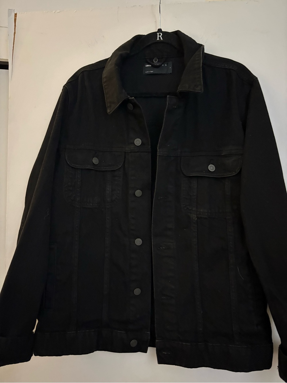 ASOS Men's Black Denim Jacket - Classic Trucker Style